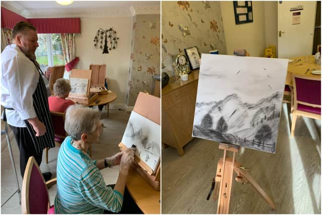 Palmersdene chef Alan Bulmer has been getting residents to be creative during art classes.