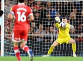 Anthony Patterson makes a save