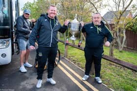 Hebburn Town boss Kevin Bolam (left) alongside assistant Mick Mulhern (right). (Photo credit: Hebburn Town)