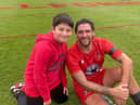 Former Sunderland striker Danny Graham with Max, who will be taking part in the half-time penalty shoot-out.