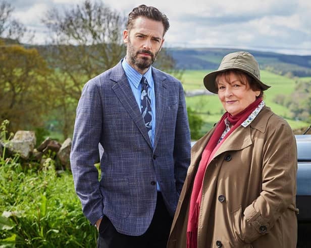 Brenda Blethyn and David Leon on set during filming of the 13th series of Vera which begins on ITV on Sunday, January 7. Photo: ITV