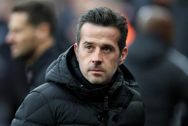 Marco Silva, Manager of Fulham looks o during the Premier League match between Newcastle United and Fulham FC at St. James Park on December 16, 2023 in Newcastle upon Tyne, England. (Photo by Clive Brunskill/Getty Images)