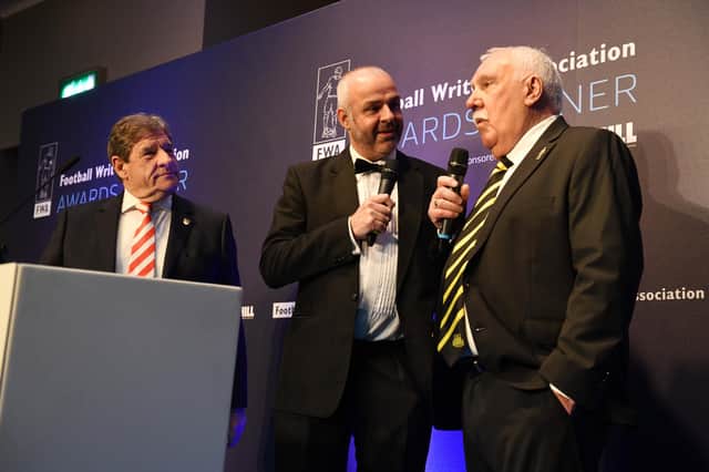 Hebburn Town chairman Vin Pearson reflected on “a magical night” after the Hornets FA Vase success was honoured by the North East Football Writers Association. Picture: Sir Bobby Robson Foundation.