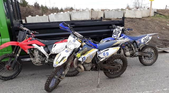 Picture of bikes issued by Northumbria Police after action by officers at the weekend