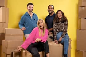 Stacey Solomon – pictured with Iwan Carrington, Rob Bent and Dilly Carter – is on the lookout for more families to take part in BBC One show Sort Your Life Out. Pictures: BBC/Optomen