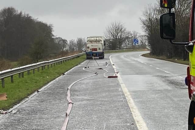 A specialist engineer is due to attend the scene to make the cylinders on the tanker safe.