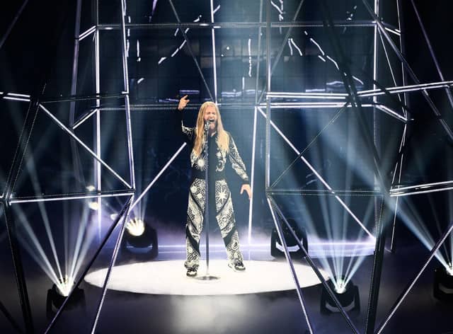 Singer Sam Ryder performs on behalf of the UK during the final of the Eurovision Song contest 2022. Picture: Marco Bertorello/AFP via Getty Images