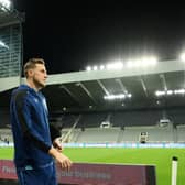 Chris Wood arrives at St James's Park earlier this season.