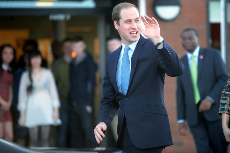 Prince William takes time to wave to the crowds in Sunderland on his 2013 visit. Let's hope we get to see the Royal couple again soon.