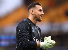 Martin Dubravka warms up at Molineux yesterday.