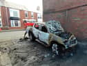 Three cars were set alight.