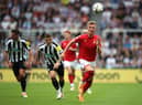 Sam Surridge playing for Nottingham Forest against Newcastle United. (Photo by Jan Kruger/Getty Images)