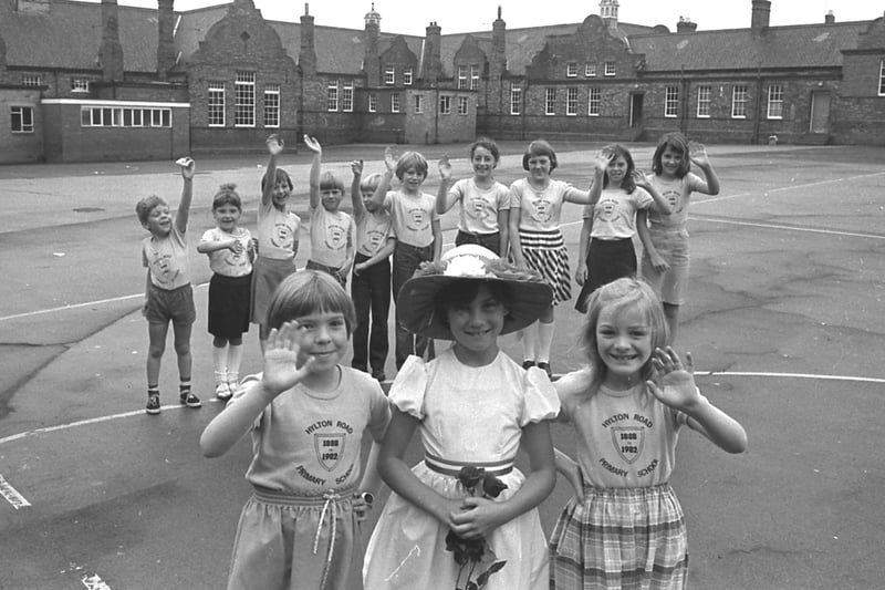 Pupils at Hylton Road Primary School, Sunderland, spending their last day at the school before it was demolished in 1982. Did you go to school there?