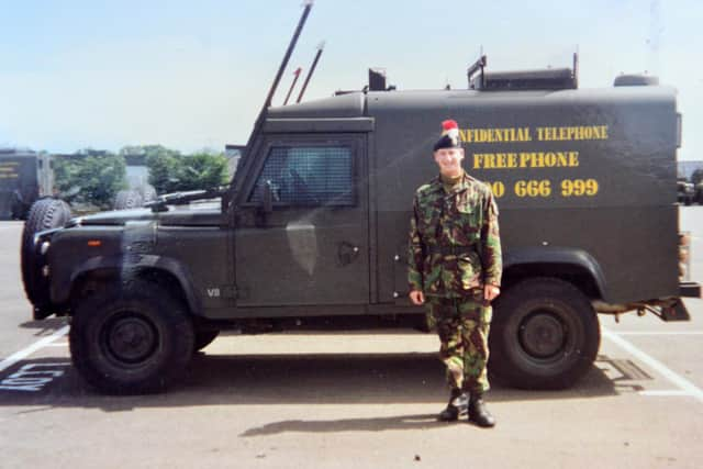 Stephen Kidger from the 2nd Battalion, Royal Regiment of Fusiliers, photographed in Northern Ireland. Picture by Frank Reid.