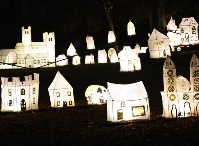 The "City of Light, City of Stories" lantern Display lights up College Green.