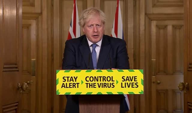 Prime Minister Boris Johnson during a media briefing in Downing Street, London, on coronavirus (COVID-19). Photo credit: PA Video/PA Wire