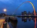 Gateshead Millennium Bridge glows orange on International Batten Disease Awareness Day. Photo credit: Stephen Moran, STM Photography.