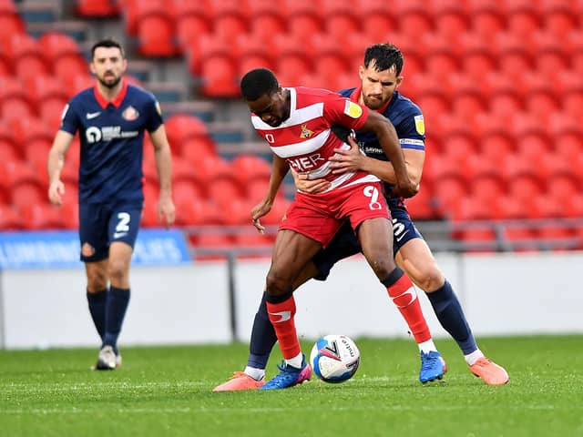 Sunderland defender Bailey Wright in action against Doncaster Rovers.