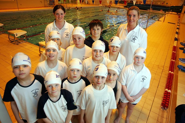 Members of a South Tyneside swimming squad in 2006 with coaches Lindsay Simpson and Stacey Wells.