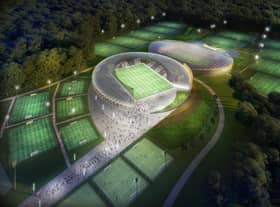 The proposed new Newcastle United "community stadium" and training complex, designed by North East-based GT3 Architects.