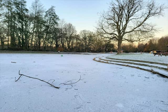 There have been reports of people walking across the frozen lake in Paddy Freeman's Park, Newcastle.