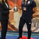 Dokan chief instructor Kevan Mitchinson collecting another top team award.