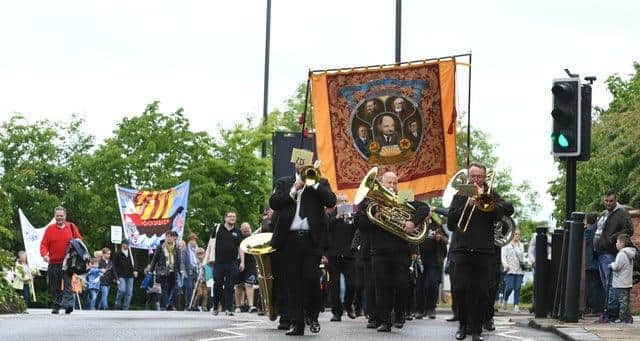 The annual Jarrow Festival parade from Jarrow Town Hall to Drewitts Park.