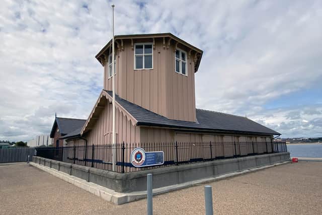 The South Shields Volunteer Life Brigade watch hut on South Pier, South Shields.