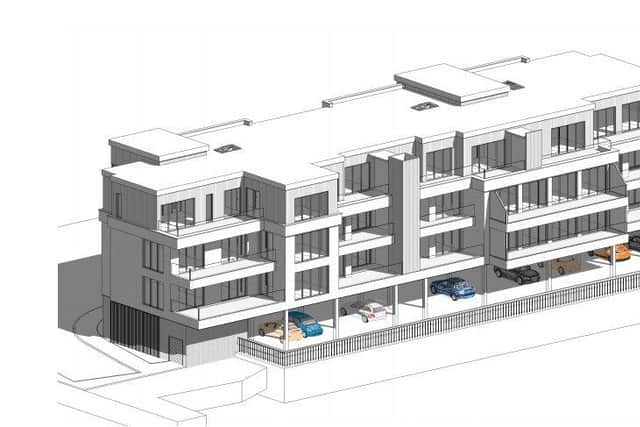 A 3D image of the proposed apartment complex off Long Row, South Shields. Credit: Mario Minchella Architects