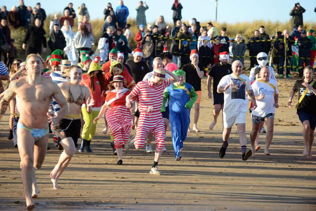 Annual Cancer Connections Boxing Day dip at Littlehaven Beach.