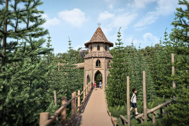 CGI image of The Plotters' Forest at Raby Castle