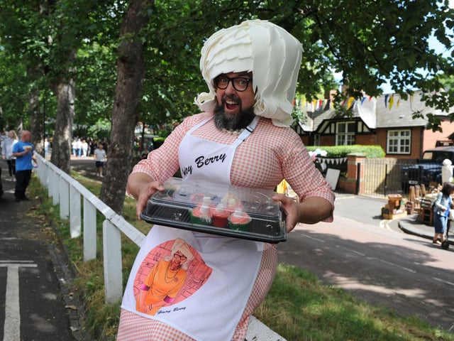 Colin Burgin-Plews as 'Hairy Berry'. We'll take a cake, please!
