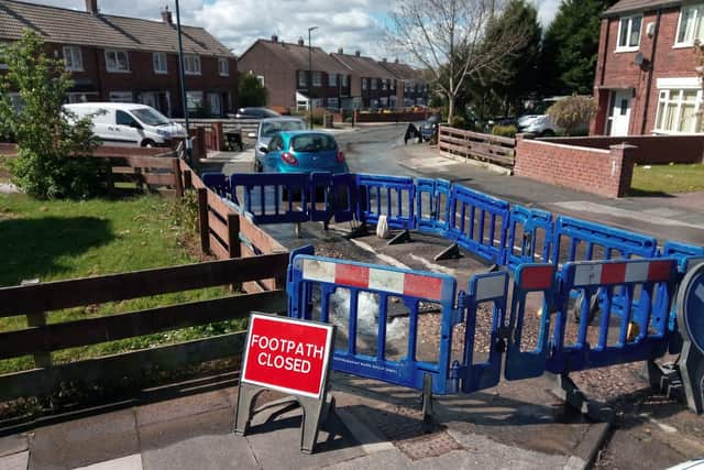 Pavements have already been lifted to help Northumbrian Water engineers carry out repairs.