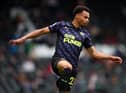 Jacob Murphy of Newcastle United in action during the Premier League match between Fulham and Newcastle United at Craven Cottage on May 23, 2021 in London, United Kingdom.