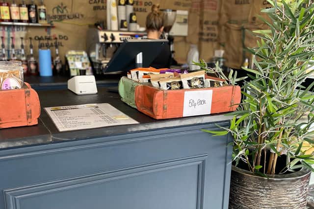 The coffee shop has opened within the salvage shop