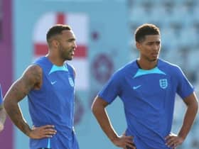 Callum Wilson alongside Jude Bellingham whilst on England duty in Qatar (Photo by Alex Pantling/Getty Images)