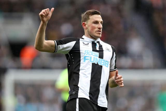 Chris Wood of Newcastle United reacts during the Premier League match between Newcastle United and Aston Villa at St. James Park on February 13, 2022 in Newcastle upon Tyne, England. (Photo by George Wood/Getty Images)