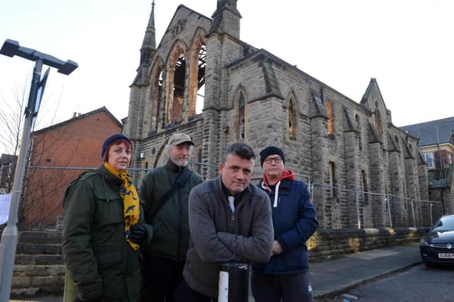 From left, campaigners Maggie and Keith Davison, quantity surveyor Adam Naylor and Mark Kilgour are among those opposed to demolition.