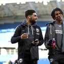 BRIGHTON, ENGLAND - FEBRUARY 08: Alireza Jahanbakhsh and Bernardo Fernandes da Silva of Brighton and Hove Albion speak during a pitch inspection prior to the Premier League match between Brighton & Hove Albion and Watford FC at American Express Community Stadium on February 08, 2020 in Brighton, United Kingdom. (Photo by Bryn Lennon/Getty Images)