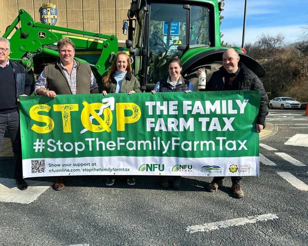 Durham farmers outside Durham County Council