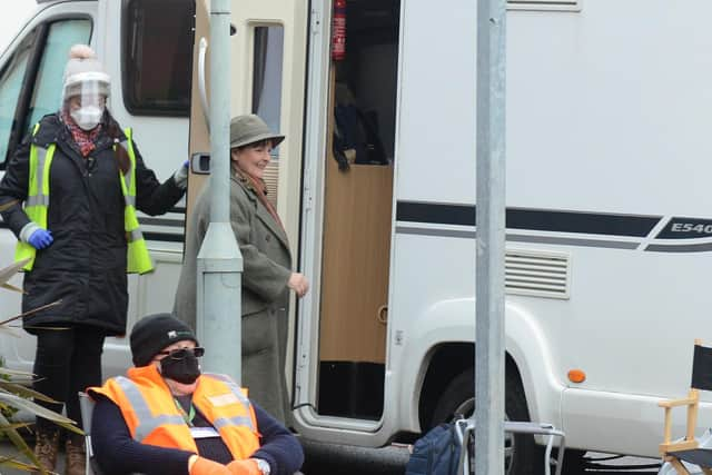 Brenda Blethyn on the Vera filming set at Ocean Road Community Association.