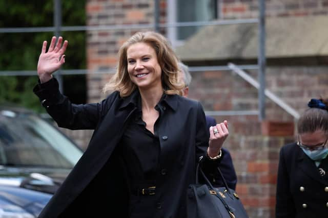 Amanda Staveley gives a celebratory wave. North News.