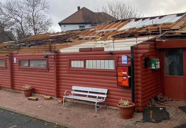 Storm Arwen damage at South Shields and Westoe Club. Picture by Duncan Murray.