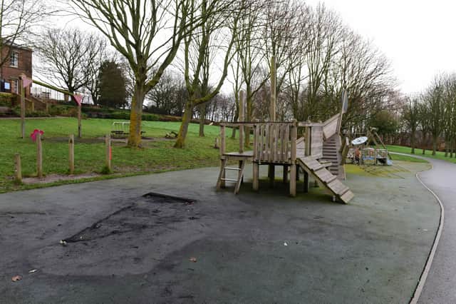 Charlies Park, Jarrow, shortly after the incident in January.