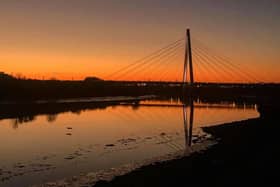Light fantastic! Sunderland's Northern Spire bridge.