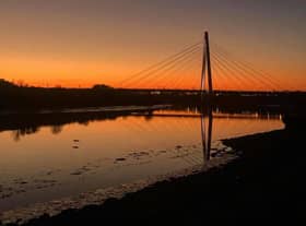 Light fantastic! Sunderland's Northern Spire bridge.