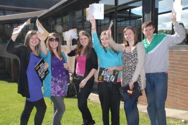 Proud of their results at Hebburn Comprehensive School in 2009 but how many faces do you recognise?
