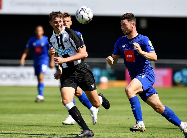 Cameron Ferguson in action for Newcastle United under-23s at Harrogate Town. (Photo credit: Frank Reid)