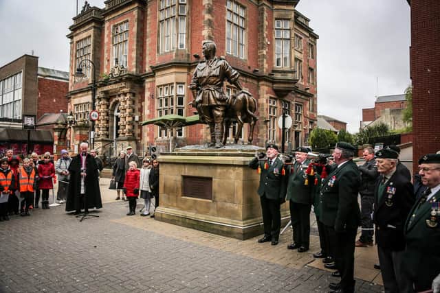 A pre-covid Anzac Day is remembered at the John Simpson Kirkpatrick statue, South Shields.