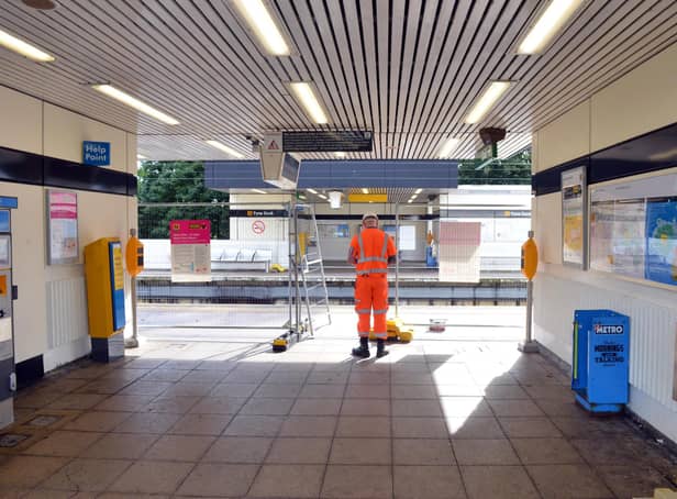 Tyne and Wear Metro gets underway with the Metro Flow project. Tyne Dock Metro Station.